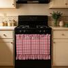 Boerderij Ovenrok 1Stuks Gerimpelde Lint Tie Oven Gordijn Gingham Ruit Kookplaat Deksel 30x21.5Inch Katoenmix Stof Keuken Decor