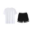 Li Ning Logo Printed Striped Comfortable Short Sleeve T-Shirt And Five-Point Shorts Casual Sports Set Unisex Sets YHST169-1+YAPV001-1