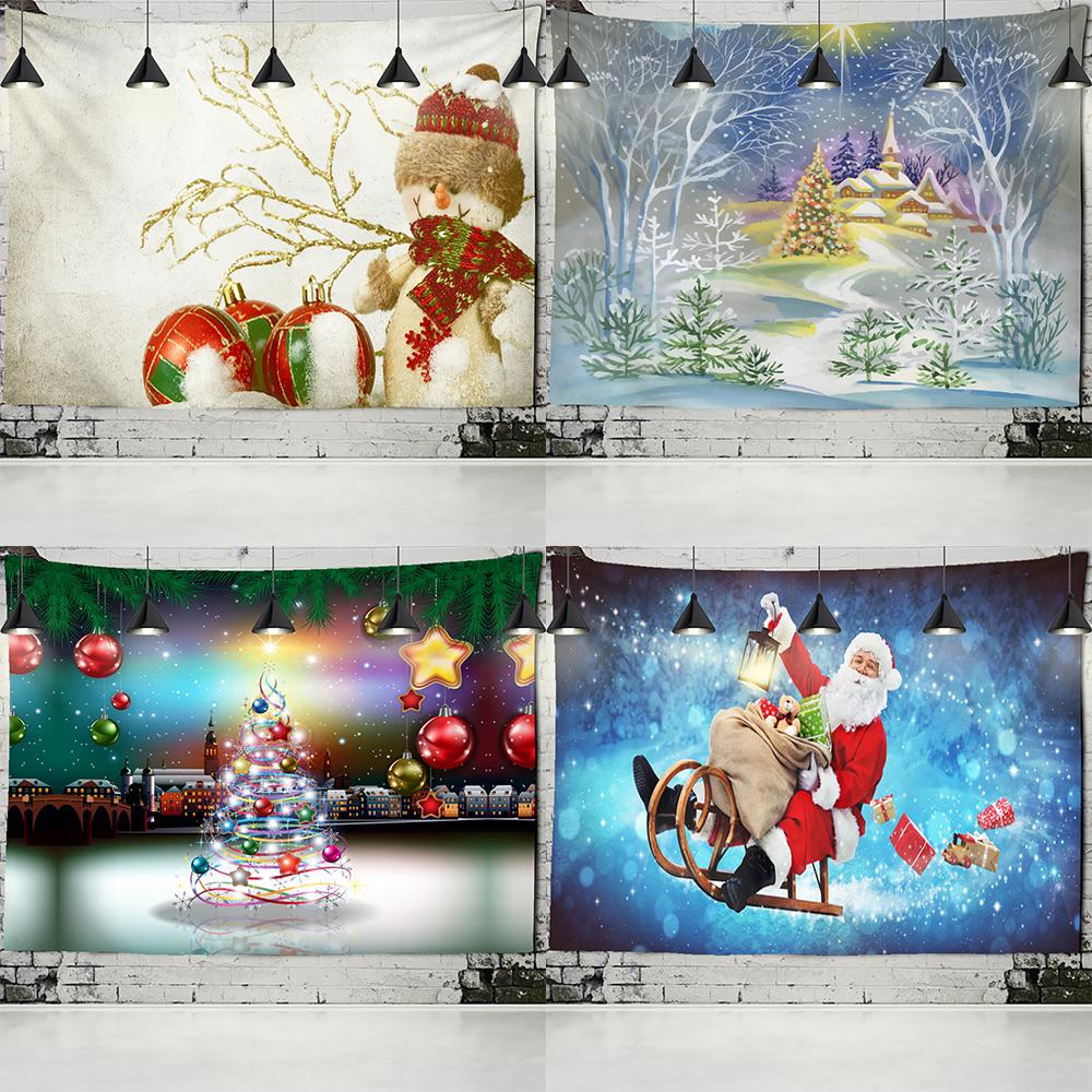 

Рождественский гобелен Kawaii настенный новогодний подарок милый фон в стиле хиппи ткань для дома, гостиной, спальни, украшение, гобелен