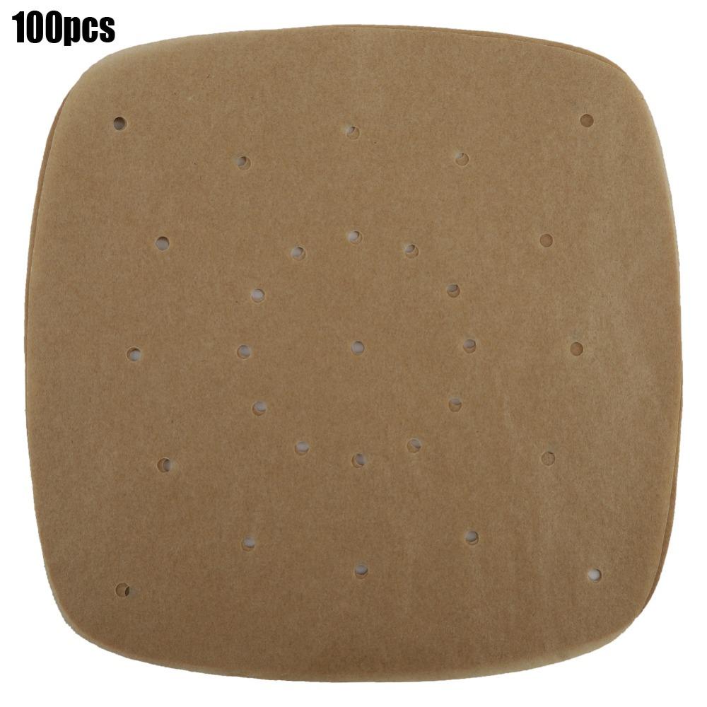 100pcs Perforated Square Air Fryer Parchment Paper Baking Paper Liners Roasting Steaming