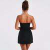 Summer Fashion Sleeveless Strapless Short Dress Sexy Women Tube Top A-line Party Dresses Female Elegant Backless Streetwear Solid Color Club Clothing