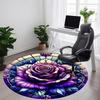 1PC Floral Art Office Round Rug, Non Slip, Soft and Durable Office Rug for Interior Decoration, Perfect for Office