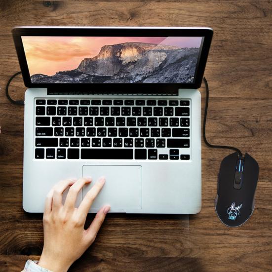 Wired Mouse Sensitive Ergonomic Type-C 3200DPI Plug Play Desk Mouse for MacBook Pro