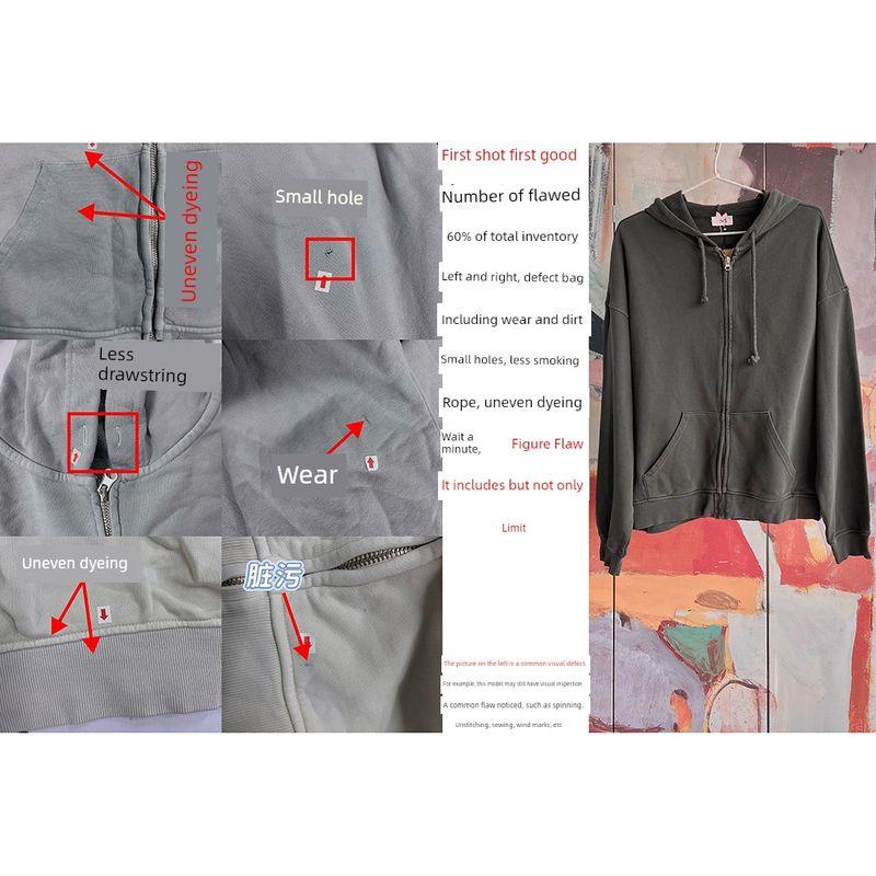 Foreign Trade Original Order Lim * E Women's Washed Old Sports Leisure Hoodie Hoodie Multi-Color 9083-401 1675
