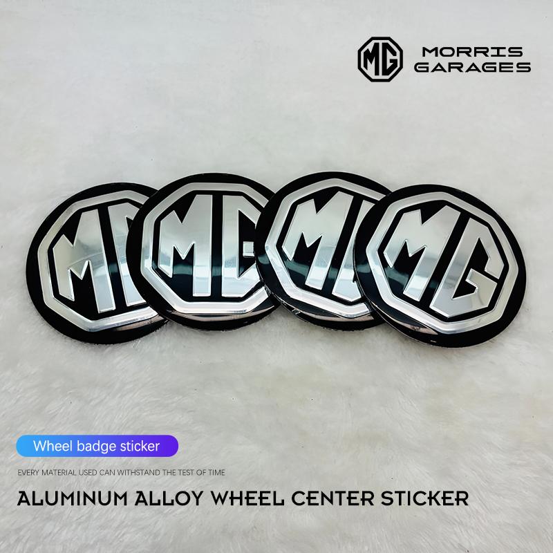 4Pcs 56mm Car Badge Wheel Hub Center Cover Stickers For MG 4 5 6 7 Cyberster f ES5 ONE MG5 Scorpio ZS HS MARVEL-R Hector EZS MG3