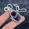 Chevron Amethyst Gemstone 925 Sterling Silver Jewelry Pendant 2.05" M-2925