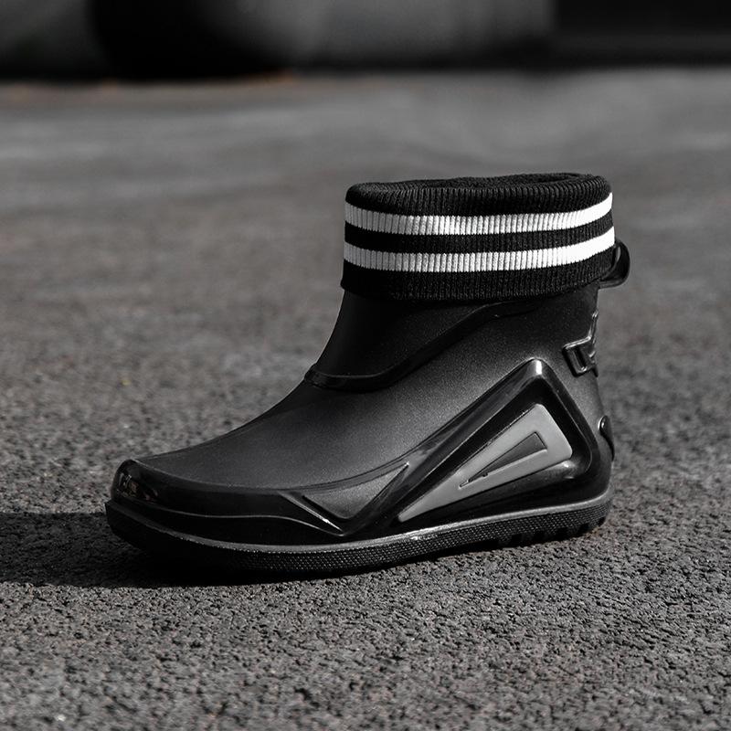 Trendige personalisierte Herren-Regenschuhe wasserdicht und rutschfest Angel-Regenstiefel dicksohlig abriebfest und warm Autowäsche-Wasserschuhe