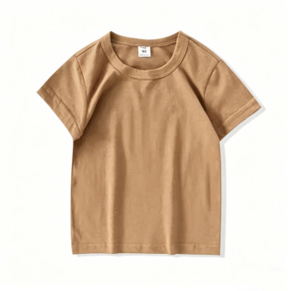 Summer Children's Short-sleeve White T-shirt Tops Kids Girl T-shirt Top Summer Thin Style Plain Color Boy Clothing