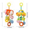High Contrast Sensory Toy For Infants Plush Animal Hanging Rattle With Detachable Hooks For Stroller Crib