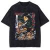 Hot Japan Anime Attack On Titan Unisexga Graphic Print TShirt Unisex Women Vintage Washed Cotton Casual Oversized Top Summer New Tee