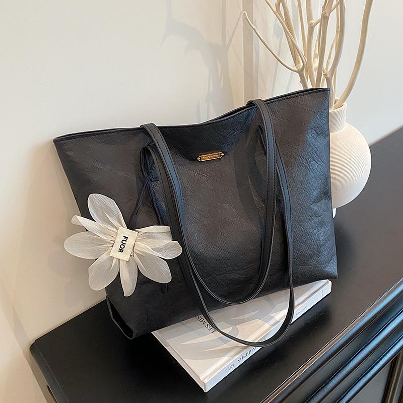 

New summer daily commute premium tote bag women s large-capacity simple portable shoulder bag Without pendant чёрный