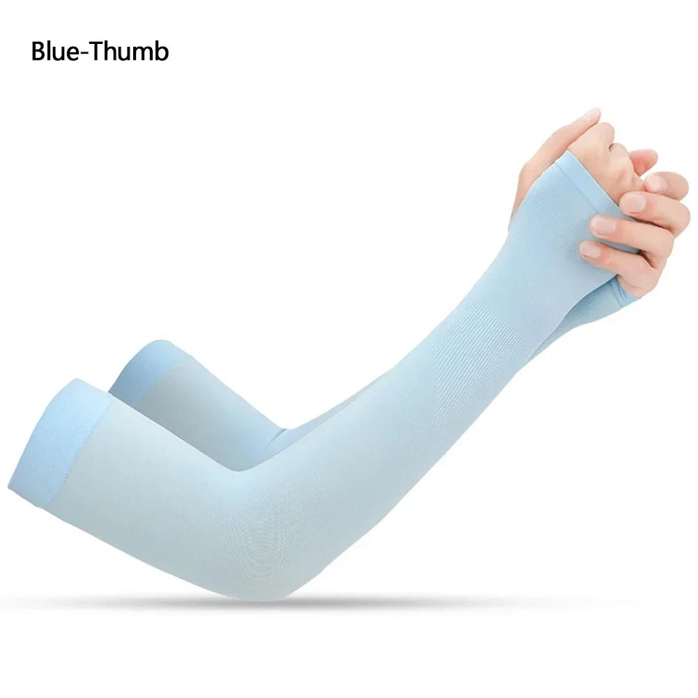 Ice Silk Sleeve Sunscreen Cuff Arm Sleeves Uv Sun Sunburn Protect Anti-Slip Summer UPF50 Men Women Gloves Outdoor Arm Cover