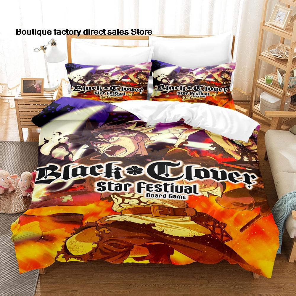 Anime Black Clover Asta Bedding Set 3D Printed Duvet Cover Pillowcase For Otaku Bedroom Home Textile Twin Full Queen King Size