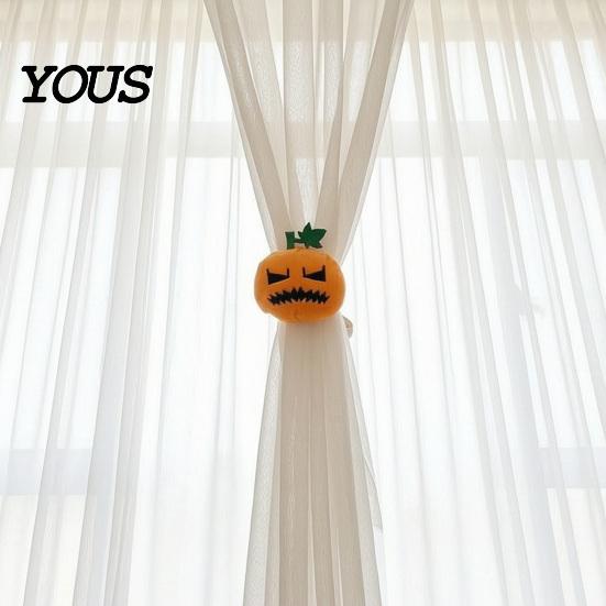 Halloween Decor Curtain Tieback Pumpkin Tieback, Plush Fabric Strap Holiday Holder Holder, Decorative Draperies Holdback for Home Party