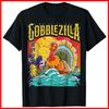 Gobblezilla Turkey Day Thanksgiving Black Cotton T-Shirt S-5XL