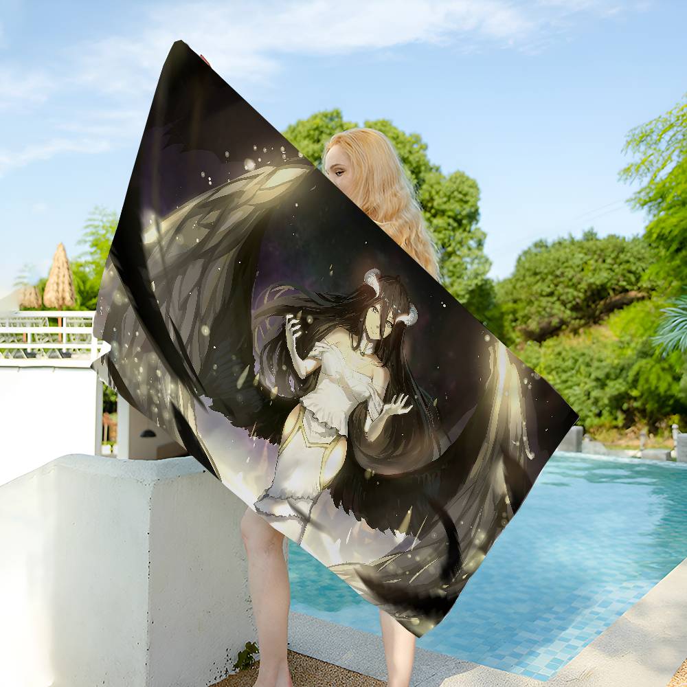 Anime Character Overlord Microfiber Beach Towel Absorbent Quick Dry Soft Yoga Swimming Resort Mountain Climbing Towel