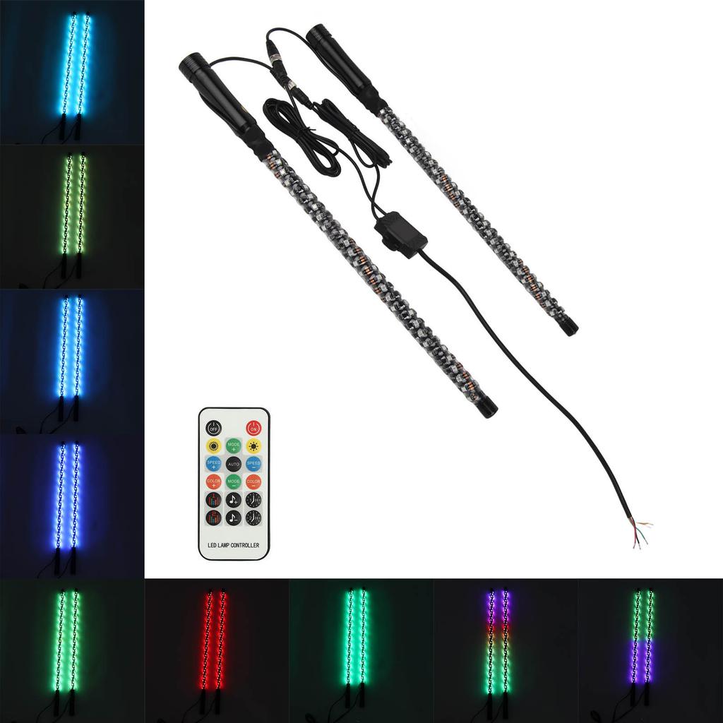 RGB LED Whip Light with Flag APP Control 300 Patterns 366 Modes 12V for UTV ATV Off Road Vehicle Boat