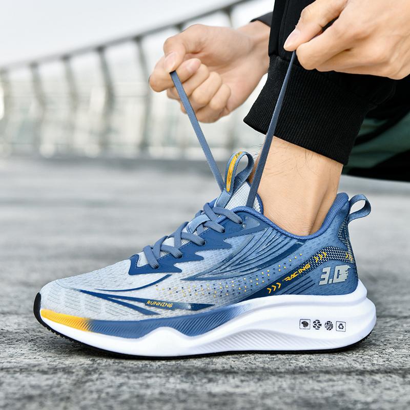 Men's Four Season Breathable Fashion Outdoor Casual Sneakers Light Soft-sole Speed Running Shoes Comfortable Racing Sports Shoes