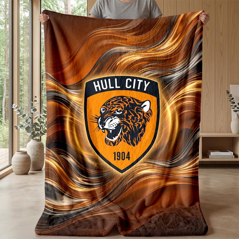 Hull City Football Print Flannel Blanket, Soft Warm Lightweight Throw Blanket for Sofa Bed Camping