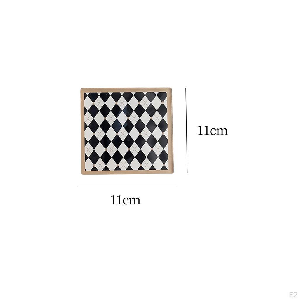 Acrylic Checkerboard Drinks Coaster Cup Mat Tabletop Protection Serving Tray Decorative