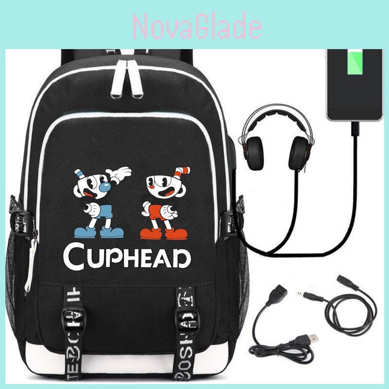 Fashionable Cuphead Backpack With Usb Charging Port For Mens Laptop Storage