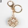 Cute Women Alloy Hollow Daisy Flower Double Sides Couple Car Keychain Keyring