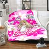 1pc Barbie Floral Summer Vibes Cartoon Blanket,Portable Throw for Travel & Camping, All Season Cozy Blanket,Ideal Gift