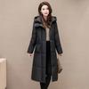 Long Hooded Down Cotton Coat for Women In Winter 2025 New Korean Loose Thick Warm Temperament Coat