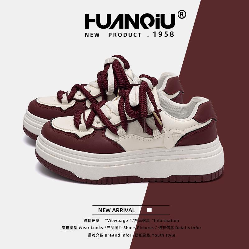Global versatile thick-soled heightening little white shoes women's spring 2025 new campus style trend board shoes ZHQ5559