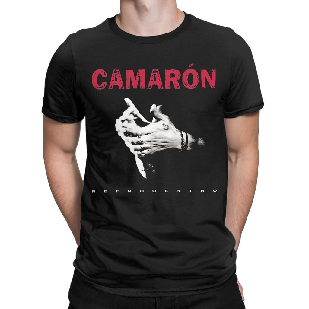 Camiseta para Hombre Camarones De La Isla Cantante de Flamenco Camiseta de Algodón Manga Corta Camisetas de Camarones de la Isla Cuello Redondo mercancía Tallas Grandes