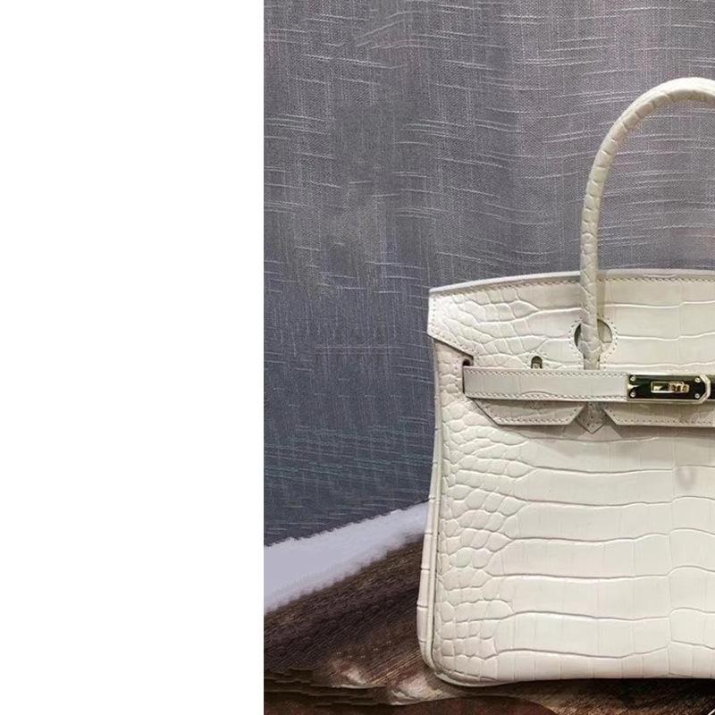 New Women Cowhide Handbag Crocodile Embossed Genuine Leather Top Handle Purse Fashion Shoulder Crossbody Bag for Daily Use- NO LOGO