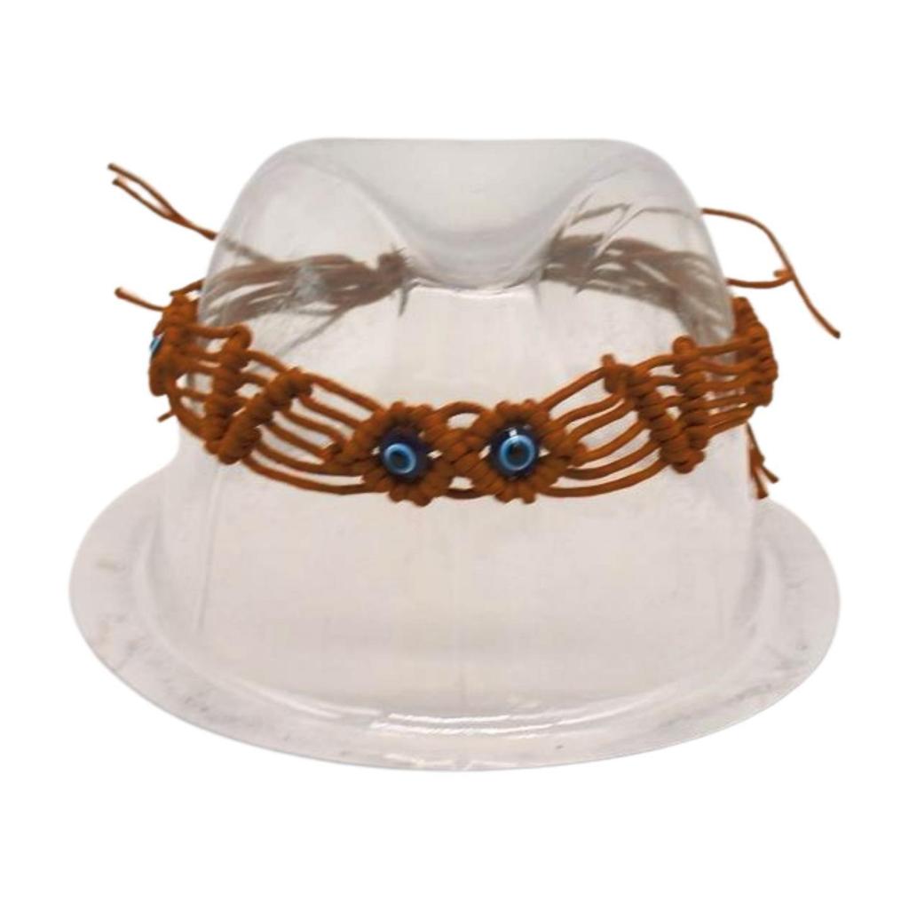 Big Brim Gold Acrylic Chain Felt Hat Solid Color Cashmere Jazz Hat French Top Hat