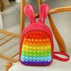 New Current Stock Children Silicone Backpacks Soft PU Leather Kindergarten Schoolbags for Girls Bubble Decompression Kid's Rucksack