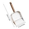 Stainless Steel Cat Litter Scoop Wooden Handle Kitten Poop Scooper Deep Pet Litter Shovel For Apartment Living Room Veterinary