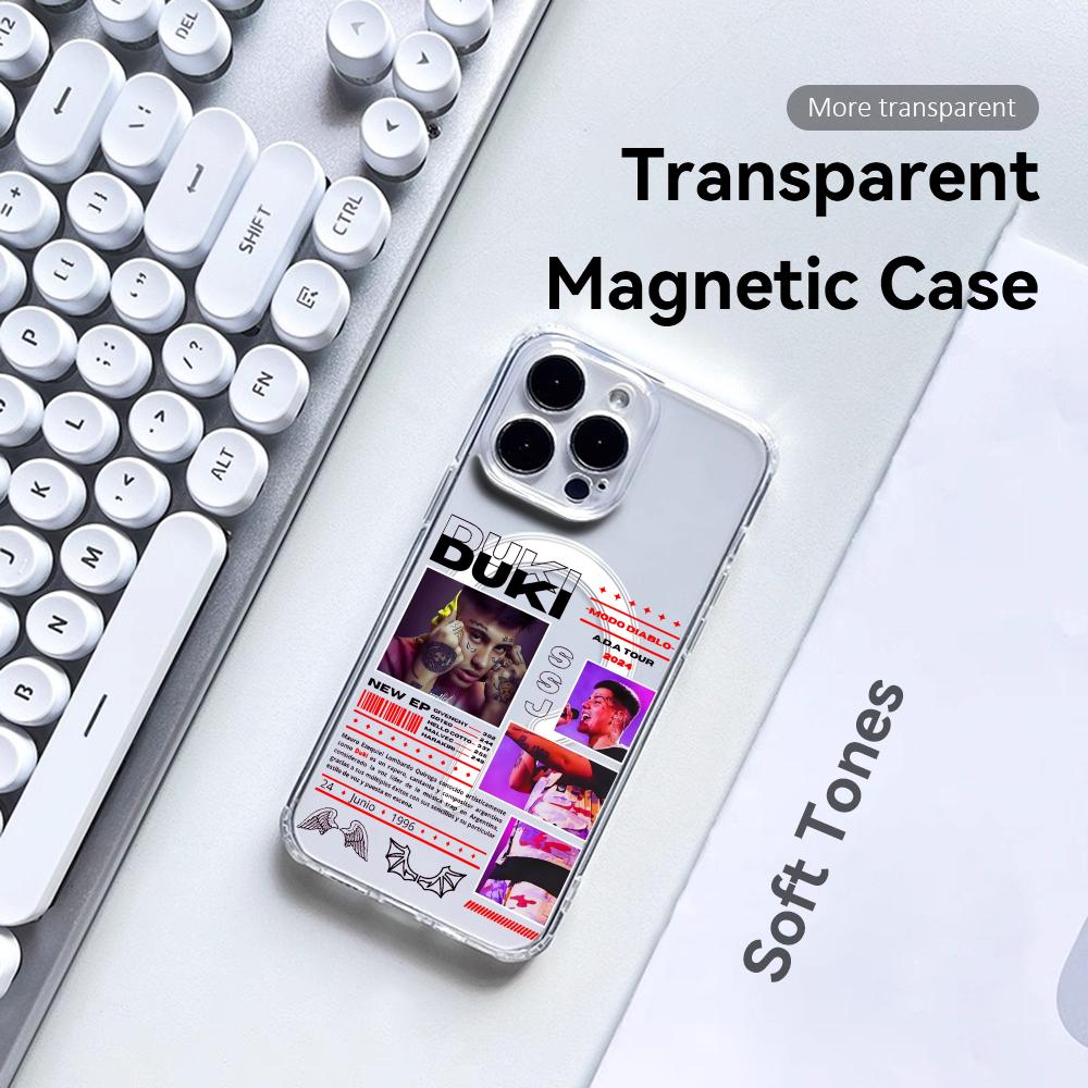 Fashion Rapper DUKI Phone Case For iPhone 17 16 15 14 13 12 Pro Max Plus With Magnetic Crystal Clear Case Wireless Charge