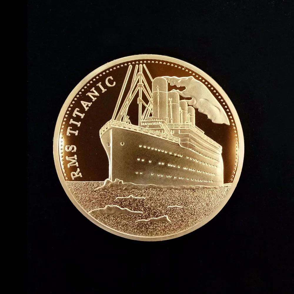 

Позолоченная монета Корабль Титаник Коллекционные монеты Инцидент Художественная коллекция Медаль Памятные монеты Сувенир для дома золотистый