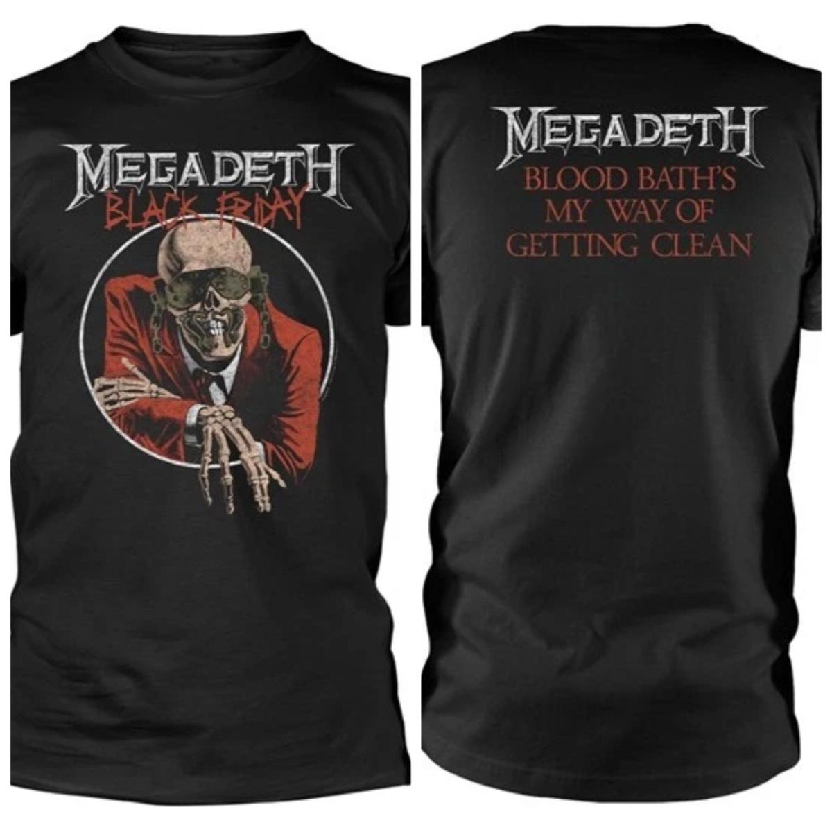 2026 New Year Hot Sale Megadeth Black Friday TshirtThrash Metal Band Tshirt Mens Round Neck Short Sleeve Tshirt XL