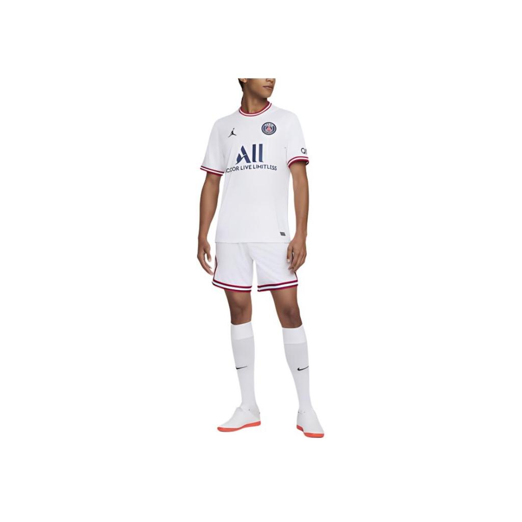 Jordan PSG Fan Edition 21-22 Saison Kurzarm Viertes Auswärtstrikot Herren Tops Weiß DH7471-101