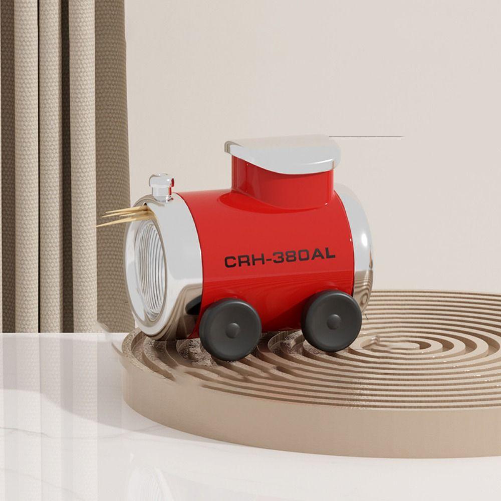 Cute Toothpick Box Ornament Cartoon Train Toothpick Can Portable Automatic Toothpick Can Hotel