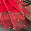 90x90cm Breathable Pearl Scarf Pearl Bandana Women Headkerchief