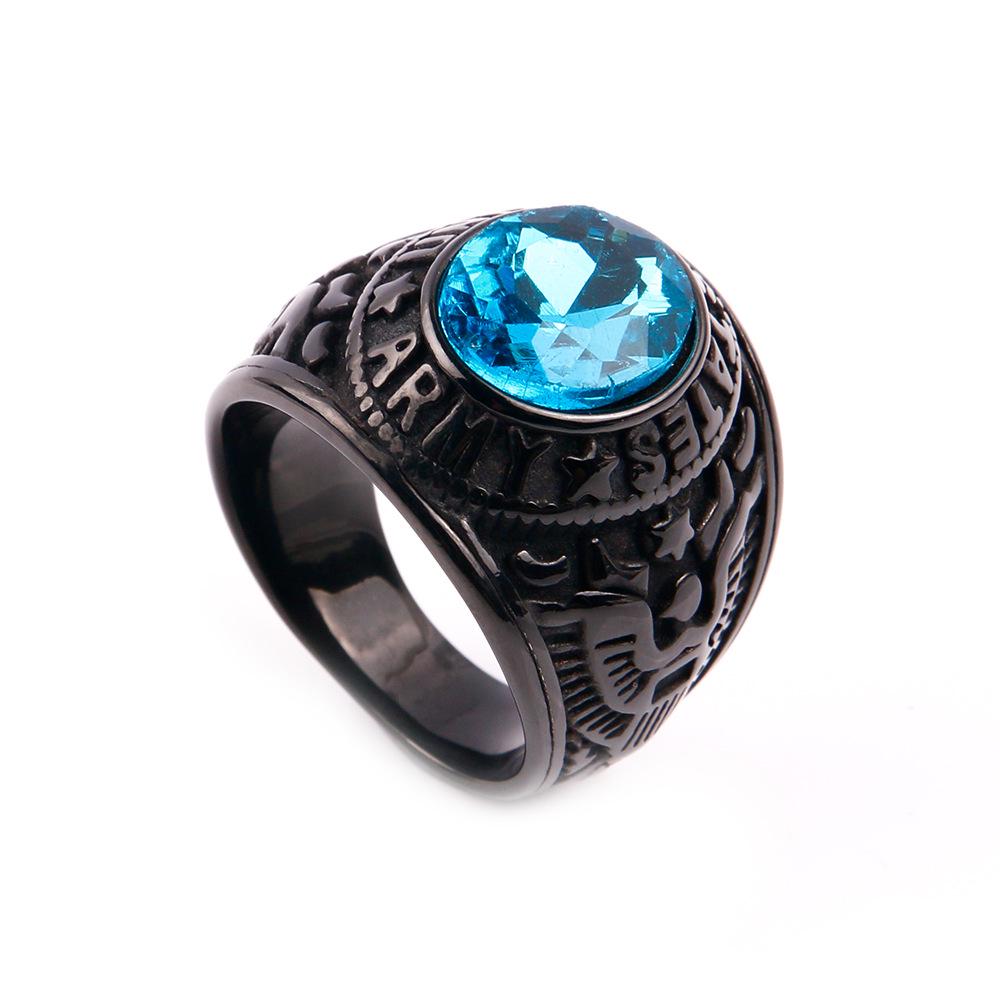 Retro Titanium Army Personalized Finger Ring
