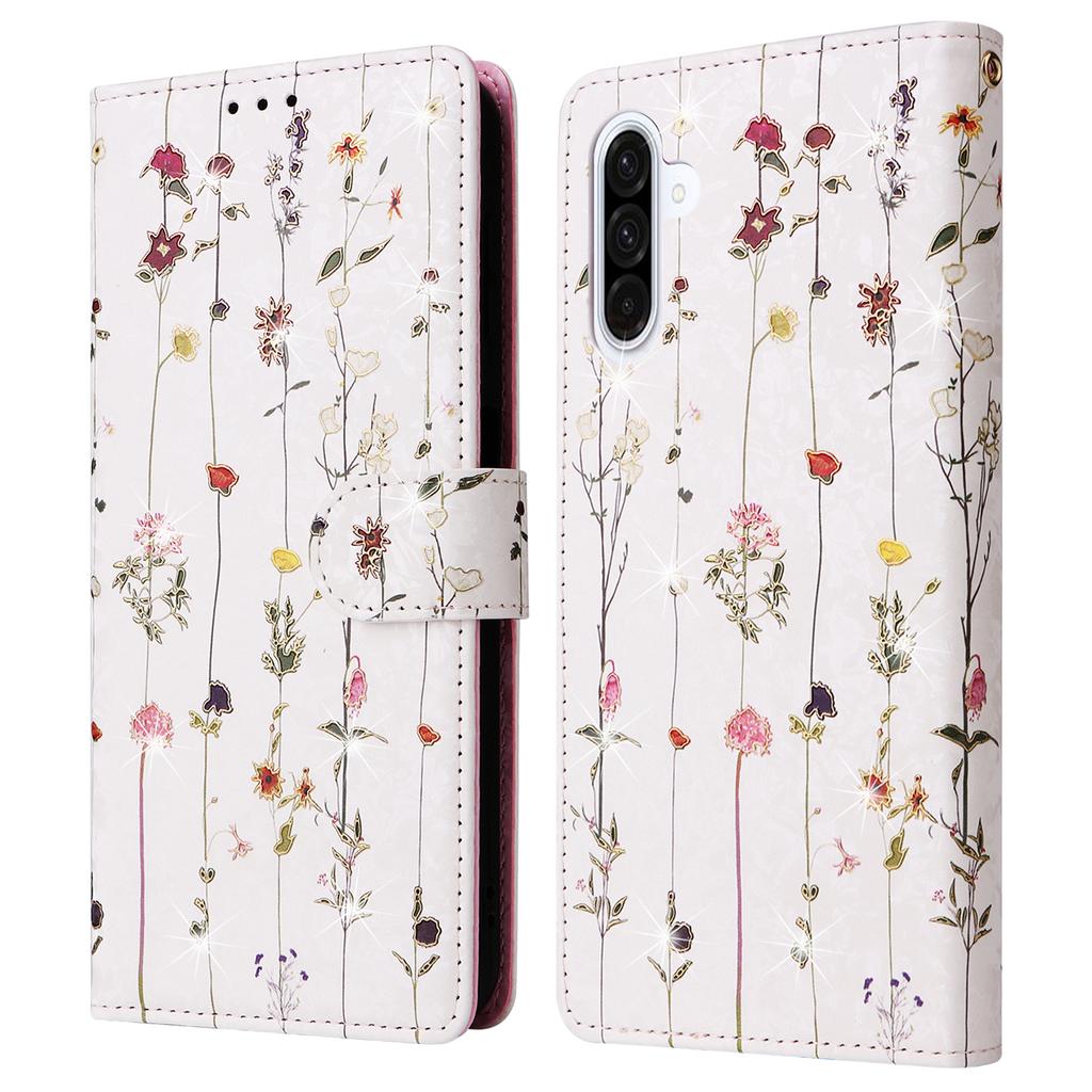For Samsung Galaxy A56 5G Case RFID Blocking Flower Leather Phone Cover