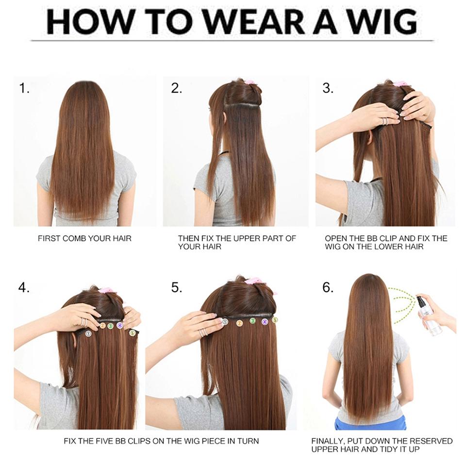 Synthetic Wig BB Clip Style 4-piece Set Short Curly Hair Extensions Wig Natural Smooth Curly Hair Extensions Wig