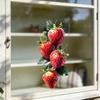Strawberry Window Cling Watercolor Fruits Static Glass Decals Reusable Waterproof Sticker for Bathroom Kitchen Home Glass Window