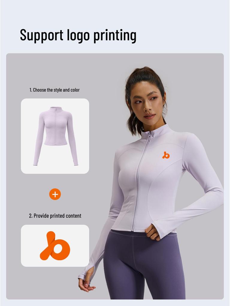 Women's Juyitang Stand-up Collar Yoga Jacket for Running & Cycling - Slimming, Elastic Fitness Top