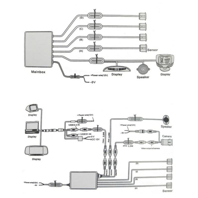 High Quality 4 Sensors LED Backlight Display Reverse Backup Radars Monitor System Parking Reverse Sensor Car Accessories