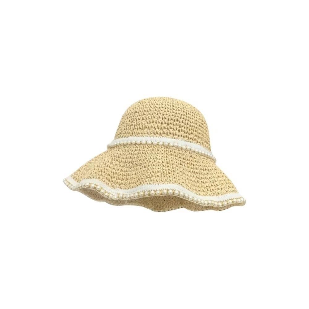 Breathable Straw Fisherman Hat Foldable Hollow Beach Cap Fashion Bucket Hat  for Spring Summer