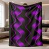 2026 Latest Flannel Blanket Modern Flannel Blanket Soft Black & Purple Accent Bedspread Throw AllSeason Luxury Home Decor EasyCare Polyester Fabric Id