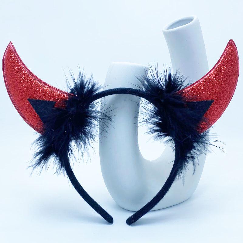 Halloween Devil & Spiderweb Headband with Bat Clip - Ghost Festival Party Costume Accessory