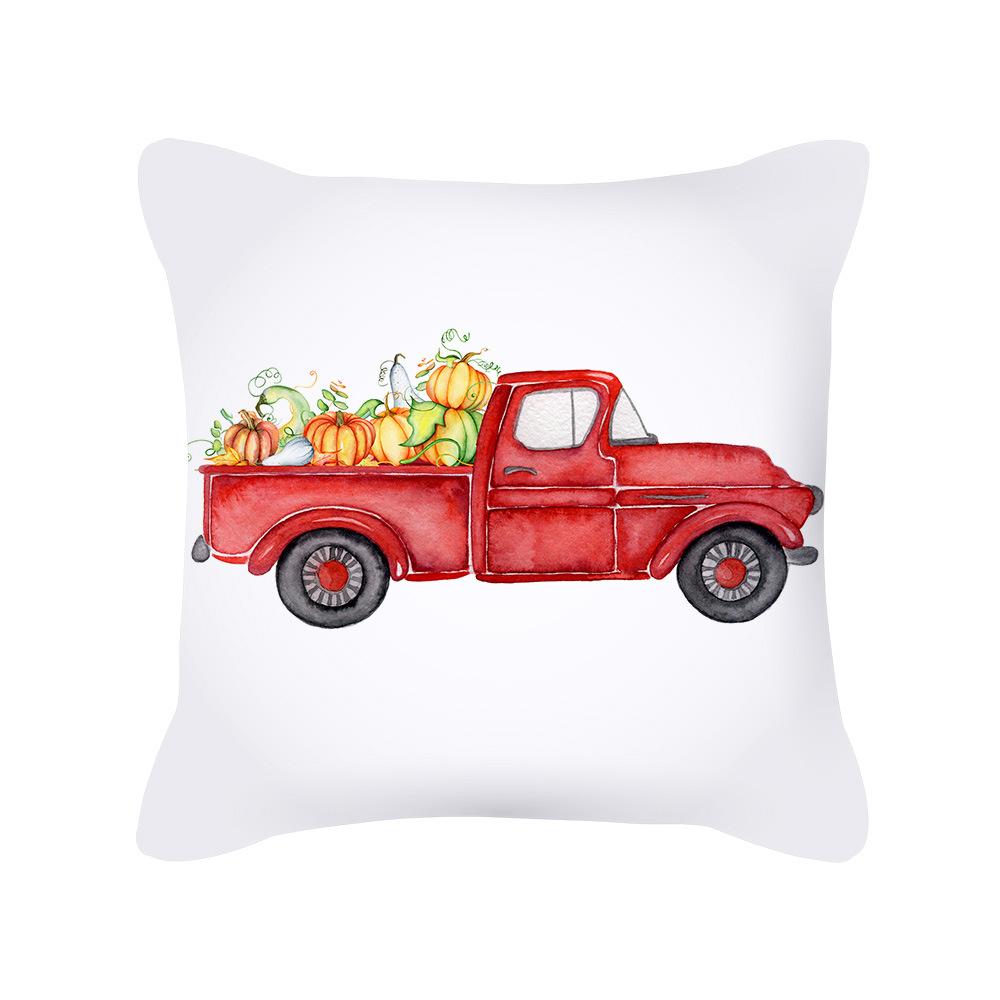 New Thanksgiving Truck Peach Skin Pillow Cover Ins Nordic Pillow Cushion Cover Home Furnishings